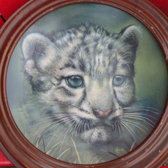 Princeton Gallery Cubs of the Big Cats Plate Collection Snow Leopard Cub by Qua - Picture 9 of 11